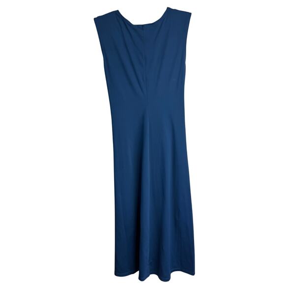 PATAGONIA Womens Twist Front Midi Dress Size M Blue Sleeveless Nylon Jersey - Picture 2 of 7